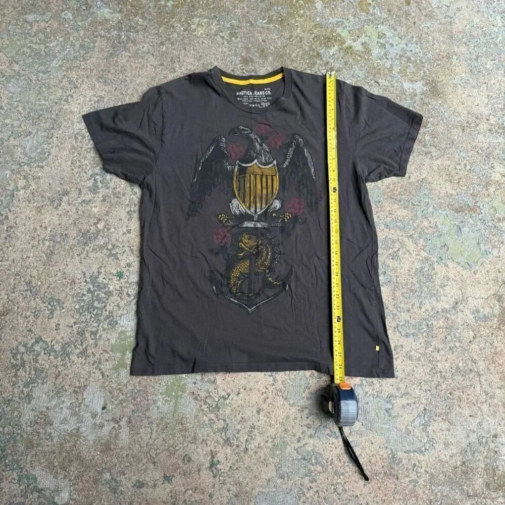 RARE Nautica Dragon Rose Crow Y2K Shirt
